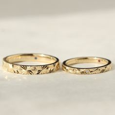 【ith】スターアニスの彫り模様がお気に入りの結婚指輪 Mens Wedding Rings Gold, Gold Color Ring, Jewelry Design Inspiration, Gold Bride Jewelry