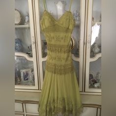 Gently Used Beautiful Fully Lined/Side Zipper Size Xs/S C:974 Green Spaghetti Strap Dress, Green Spaghetti, Spaghetti Strap Dress, Xs Dresses, No Name, Strap Dress, Spaghetti Strap Dresses, Dresses Xs, Side Zipper