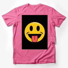 Smiley Face T-Shirt with Tongue Out, Funny Emoji Graphic Tee, Unisex Casual Wear Male T-Shirt Custom graphic T-Shirt.Customize your color Winking Face Emoji, Bbq Outfits, Quirky Clothing, Smiley Face Tee, Smiley Face Tshirt, Laughing Emoji, Emoji Party, Animal Print Shirts, Emoji Faces