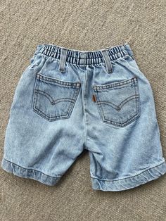 Adorable 90's kids Jean shorts. Size 5. Excellent condition. 90s Style Bottoms With Built-in Shorts, Retro Short Bottoms With Elastic Waistband, Spring Playwear Shorts With Pockets, Retro Light Wash Short Bottoms, Short Playwear Shorts With Pockets, Short Shorts With Pockets For Playwear, 90s Style Short Bottoms With Pockets, Retro Light Wash Shorts, 90s Cotton Bottoms With Built-in Shorts