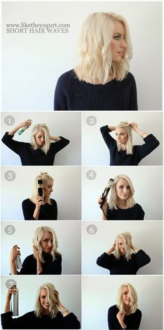 How To: Easy Wavy Hair Tutorial for Short Hair Style Mid Length Hair, Wavy Hairstyles Tutorial, Pinterest Hair, Short Hair Tutorial, Mid Length Hair, Hair Tutorials