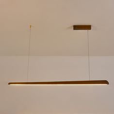 two lights hanging from the ceiling in a room