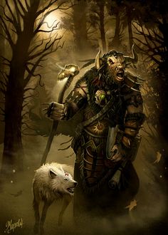 Minotaur Shaman by DusanMarkovic.deviantart.com on @deviantART Dnd Druid, Fantasy Figures, Mythical Creature, Fantasy Male, Fantasy Rpg, Tabletop Rpg, Medieval Fantasy