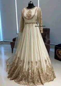 Pishwas Pakistani Wedding, Nikha Dresses Pakistani, Pakistani Gowns, Fancy Gown, Nikah Dress, Same But Different