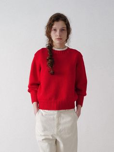 The wholegarment knit pullover that made of soft 100% cotton fabric. Featuring the natural silhouette without sewing line, and the regular fit and basic design that can style with various items. The logo-embroidered label gives casual mood, and the wide ribbed hem creates natural mood.     - Rounded neckline and long-sleeved design  - Regular fit and natural silhouette  - Ribbed trim at neckline, sleeve hems, and hem  - Logo-embroidered label detail  - 100% cotton fabric that has soft texture  - W Natural Mood, Embroidered Labels, Basic Design, W Concept, Rounded Neckline, Knit Pullover, Soft Texture, Soft Textures, Knitted Pullover