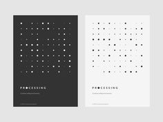 the front and back cover of a brochure with black dots on white paper