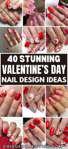 Valentines Hard Gel Nails, Cute Nail Ideas Valentines Day, Valentine Gel Nails Ideas Manicures, Mail Designs Valentines Day, Short Round Nails Valentines, Valentine Nail Inspo Short, Short Almond Acrylic Nails Valentines, Pink And White Ombre Valentine Nails