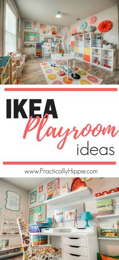 a playroom with lots of toys in it and text overlay that reads ikea playroom ideas