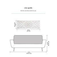 a drawing of a sofa with measurements for the back and side panels, including an arm rest