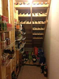 the pantry is stocked with many different types of beer