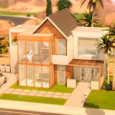 Waterfall House | No CC Hello Everyone! 🤗💚 I get my inspiration back and build this family house on a desert with waterfall in the… | Instagram Modern Urban Bedroom, Landscaping Waterfall, Sims 4 Beach House, Outfit Ideas Layout, Vlog Tips, Urban Bedroom, Morning Night Routine, Bohemian Pictures