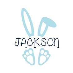 the word jackson with two bunny ears and paws