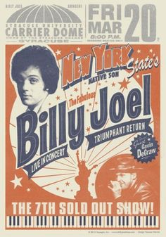 an old concert poster for the new york state's billy joel