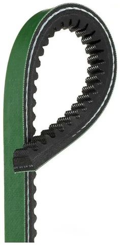 a green belt with black and white stitching on the side, attached to a metal hook