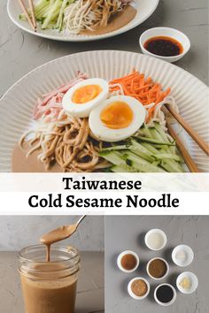 Taiwanese cold noodles is probably one of the best dishes I can think of to make/eat on hot days, as it required minimal cooking, and the taste is very refreshing and satisfying. Taiwanese Cold Noodles, Asian Cold Noodles, Cold Noodles Recipes, Asian Entrees, Taiwanese Recipes, Cold Sesame Noodles, Pasta Toppings, Dry Noodles