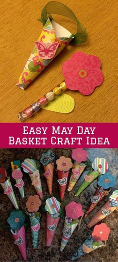 easy way to make paper flower baskets for crafts