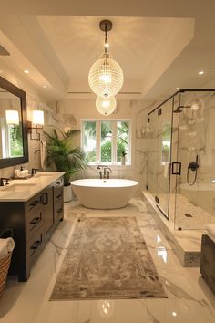 Transform Your Home with This Luxe, Spa-Inspired Bathroom Oasis L Bathroom Ideas, Master Bath With Freestanding Tub, Relaxing Bathroom Ideas Zen, My Dream Home Modern, Master Bathrooms Luxury Modern, Authentic Bathroom, Luxury Apartment Bathroom, Dream Bathrooms Luxury Modern