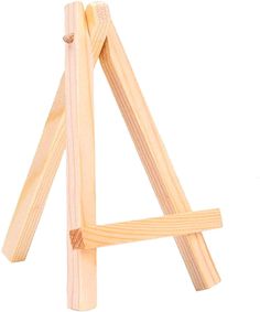 a wooden easel with two pieces of wood sticking out of the top and bottom