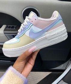 These Macaron Color Custom Air Force Shadow 1s feature a unique color combination with a comfortable fit and stylish look. Made from high quality materials and designed with superior craftsmanship, these shoes are perfect for any look. The perfect gift for friends, family, that special someone, or yourself ✨ - Exactly as shown in the pictures. - Brand New & Authentic. 💯 - Hand Painted with attention to detail. 👨‍🎨 - Waterproof and Flexible. ❤️ - Unisex model. Please refer to the Size Chart. - Free Worldwide Shipping. ✈︎ Sepatu Air Jordan, Tenis Air Force, Air Force 1 Outfit, Nike Air Force 1 Shadow, Nike Shoes Air Force, Air Force 1 Shadow, Painted Sneakers, White Nike Shoes, Nike Shoes Girls