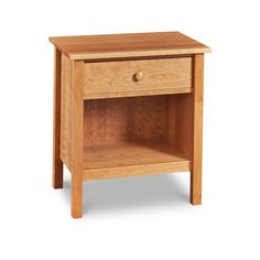 Bethel Shaker Nightstand in cherry wood from Chilton Furniture of Maine Shaker Nightstand, Drawer Glides, Chest Dresser, Table Extension, Living Room Mirrors, Wardrobe Storage, Wood Creations, Lounge Seating, Bookcase Storage