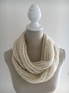 This beautiful hand knitted infinity scarf is made from high quality Drops Lace and features a reversible mesh pattern. It is a wonderful mix of baby alpaca and mulberry silk, so soft and pleasant against bare skin. It is perfect for both daily wear or as evening accessory. This fine snood is made with lots of love and attention. Measurements (approx.): Circumference 140cm (55")+stretchy x Width 32cm (12.5")+stretchy Materials: 70% Alpaca, 30% Silk To keep the snood in a good condition hand wash One-size Knit Infinity Scarf, Knit Infinity Scarf One Size, One Size Yarn Infinity Scarf, One Size Knit Infinity Scarf, Hand Knitted One Size Infinity Scarf, Hand Knitted One-size Infinity Scarf, Knitted One Size Infinity Scarf, One Size Knitted Infinity Scarf, Hand Knitted Yarn Infinity Scarf, One Size