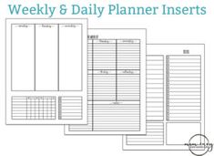 the weekly and daily planner inserts