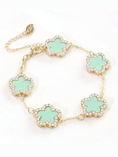 Rhinestone Decor Flower Shape Chain Bracelets Mint Green    Zinc Alloy     Women Fashion Jewelry, size features are:Bust: ,Length: ,Sleeve Length: White Women Dresses, Waxed Eyebrows, Waterproof Eyebrow, Cream Contour, Chain Bracelets, Rhinestone Decor, Elegant Dresses Long, Black Party, Plain Black