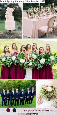 wedding color palettes for the bride and groom