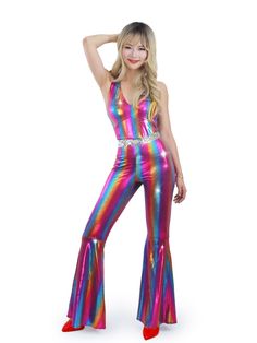 PRICES MAY VARY. Disco Costumes For Women with Eye-catching Design.Stand out on the dance floor with the bold and colorful design of this disco jumpsuit. Its shimmering fabric and retro patterns are sure to turn heads and make a statement at any costume party or themed event. 70s Costume For Women: Embrace the disco era with this costume inspired by the iconic fashion of the 1970s. It captures the essence of the disco era, allowing wearers to step back in time and relive the vibrant and energeti Womens Disco Costume, Disco Outfit 70s, Disco Costume For Women, Disco Look, Disco Jumpsuit, Halloween Social, 70s Costume, Disco Costume, 80s Prom