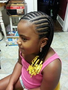 Beautiful Braided Hairstyle for Kids Girls Cornrow Hairstyles, Braid Styles For Girls, Blonde Balayage Highlights, Cornrows Styles