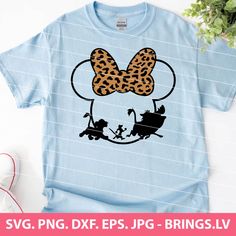 minnie mouse with leopard bow on her head svg dxf eps png