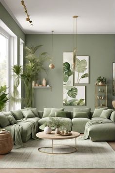 1. Interior Design Inspiration
2. Modern Living Spaces
3. Serene Home Decor
4. Green Room Makeover Green Wall Sitting Room, Living Room Color Green, Living Room Wall Color Combination Ideas, Green Living Room Color Scheme, Living Room Design Green, Sage Living Room, Green Living Room Ideas, Green Walls Living Room, Sage Green Living Room