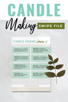 a candle making guide with text overlay