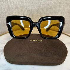 Brand New! 100% Authentic Tom Ford Esme Ft1157 Sunglasses Made In Italy. Unisex Come With Original Package... Box , Case , Cloth, Authenticity Card And Paper Work. Frame Color: Black Lens Color: Yellow Brown Frame Shape: Square Lens Width: 50 Mm Bridge Width: 23 Mm Arm Length: 145 Mm Yellow Sunglasses With Mirrored Lenses For Formal Occasions, Formal Yellow Sunglasses With Mirrored Lenses, Classic Yellow Sunglasses With Polarized Lenses, Elegant Yellow Polarized Sunglasses, Classic Yellow Polarized Sunglasses, Elegant Yellow Sunglasses With Gradient Lenses, Yellow Cat Eye Sunglasses With Tinted Lenses, Luxury Yellow Sunglasses With Mirrored Lenses, Luxury Yellow Sunglasses With Gradient Lenses