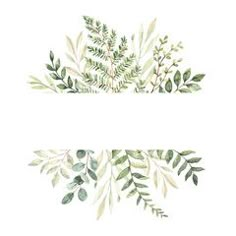 two watercolor paintings of leaves and branches