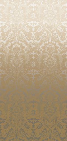 a gold and silver wallpaper with an ornate design