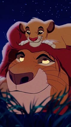 the lion king and cub from disney's live - in - the - wild