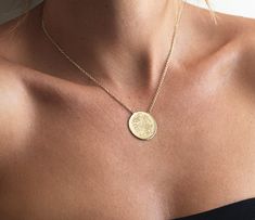 "This listing is for high quality 14k or 18k SOLID gold large fingerprint disc necklace Your necklace will be handmade after your order. Disc size is a 23 - 24mm. Model on the photo wears 16 inch necklace. If you would like to have necklace longer than 18 inches there is 16$ extra fee per inch. Item info: 14k or 18k rose/white or yellow SOLID gold chain 14k or 18k rose/white or yellow SOLID sidc with fingerprint - 24mm This necklace is a wonderful gift for sister, graduation, bridesmaid gifts, g Fingerprint Memorial, Fingerprint Jewelry Memorial, Thumb Print, Fingerprint Necklace, Thumb Prints, 16 Inch Necklace, Fingerprint Jewelry, Custom Memorial, Solid Gold Chains