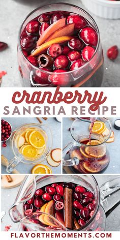 cranberry sangria recipe with oranges and cherries