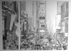 an old black and white photo of times square in new york city