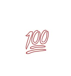 the word 100 written in red ink on a white background