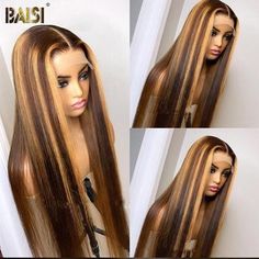 hairbs BAISI Piano Color Straight Hair Wig Honey Hair Color, Styling Mousse, Hair Care Oil, Professional Hairstylist, Color Your Hair, Hair Density, Human Hair Wig, Straight Wig, Hair Wig