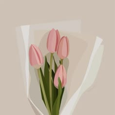 a bunch of pink tulips sitting in a vase