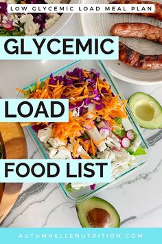 the glycemic road food list is filled with salad, meat and vegetables