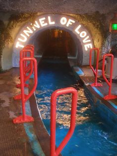 the tunnel of love is located at the entrance to the park