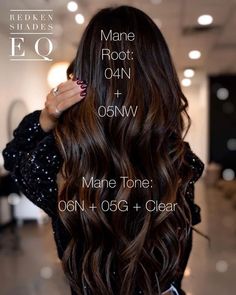 Redken Shades Eq Chocolate Brown, Dark Brown Hair Balayage Redken, Mushroom Toner Formula Shades Eq, Redken Color Formulas Brunettes, Brunette Redken Formulas, Mushroom Brown Shades Eq Formula, Chocolate Brown Redken Formulas, Shades Eq Chocolate Brown Formula, Redken Chocolate Brown Formula