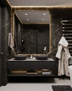 a modern bathroom with marble walls and flooring