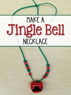 make a single bea necklace with red and green beads on a wooden background, text overlay reads make a single bea necklace