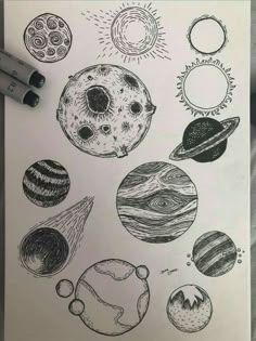 a drawing of the solar system