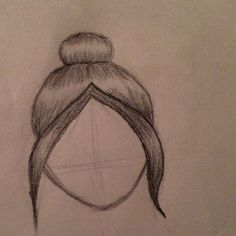 a drawing of a woman's head with a ponytail